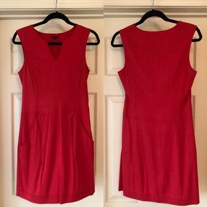 Theory red mini shift dress